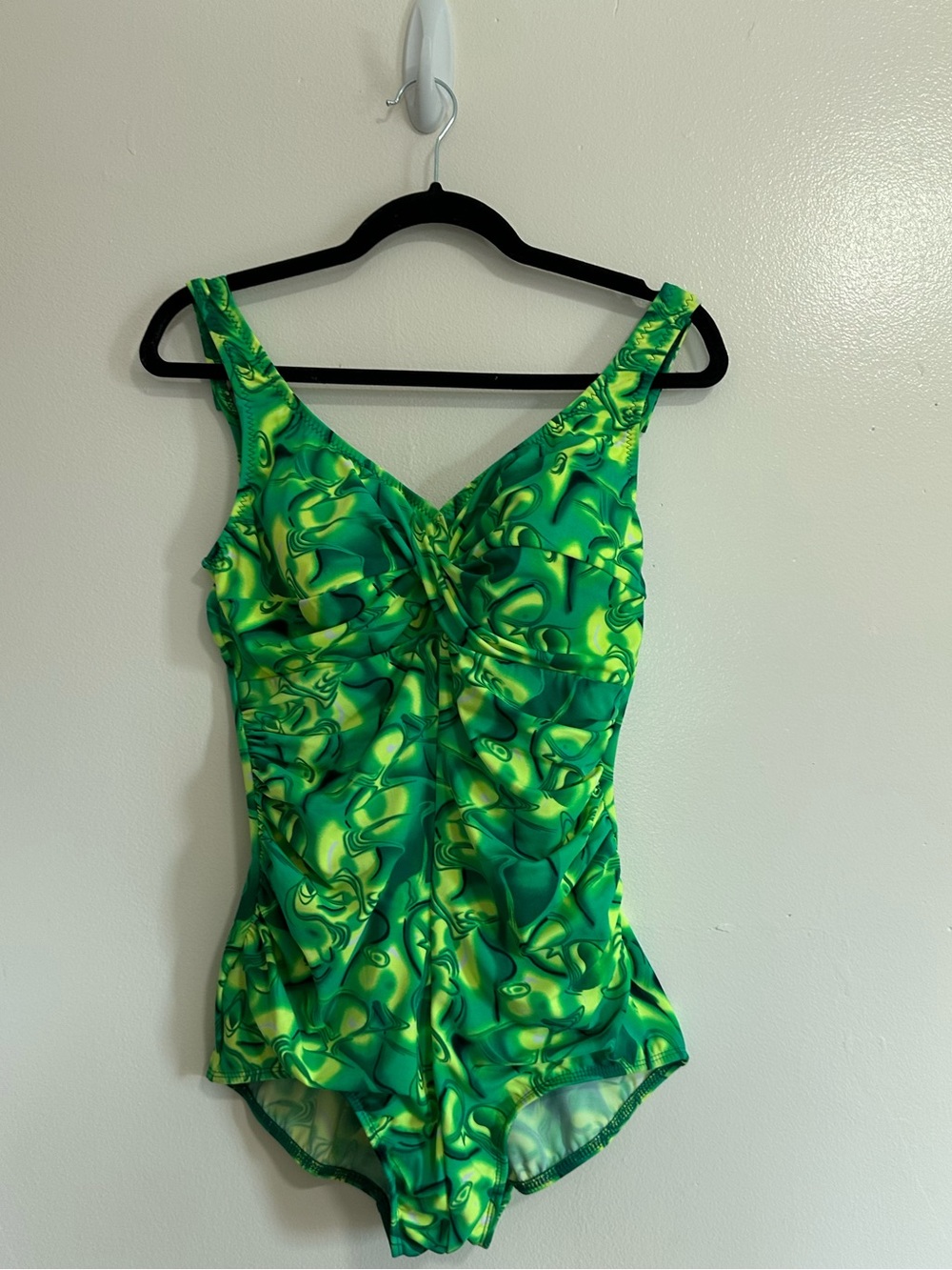 T.H.E. One-Piece Bra-Sized Swimsuit, Green, Size 14, 36D, DD